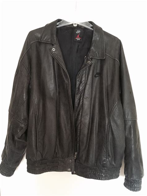 college nike leather jacket